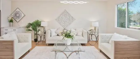 Finished living room, Encino remodel and addition