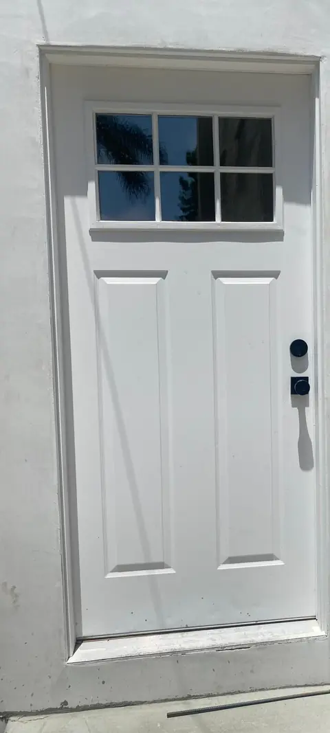 Finished ADU entry door, Westside Los Angeles